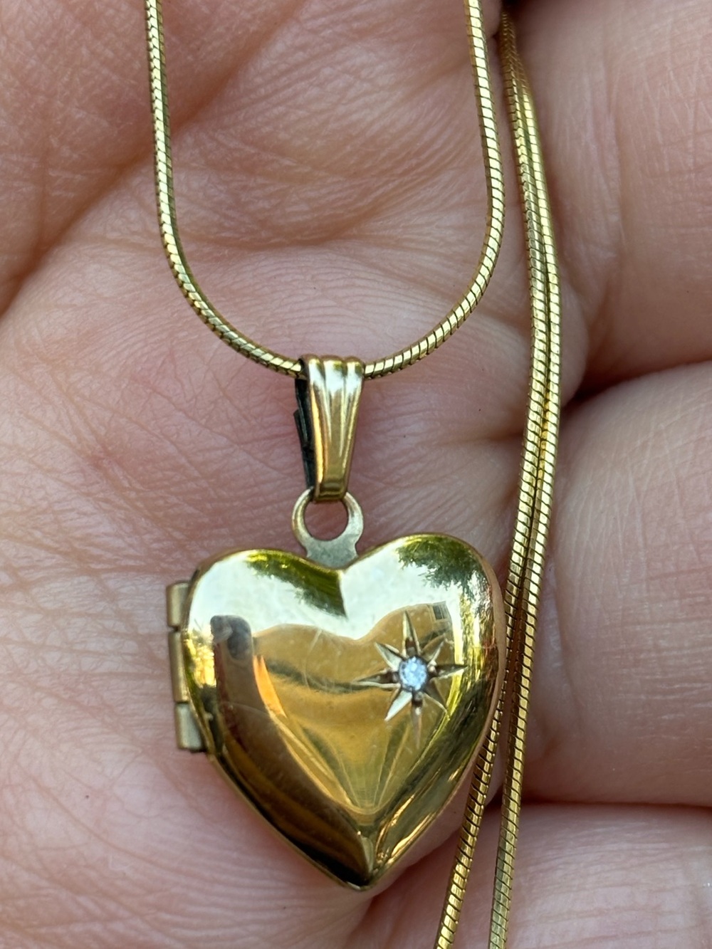 Vintage 14K Gold Filled Heart Locket Necklace 925 Chain